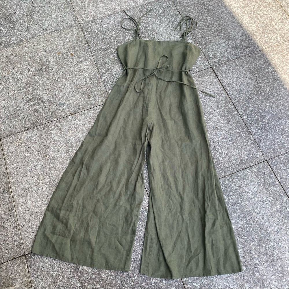 Linen wide leg jumpsuit